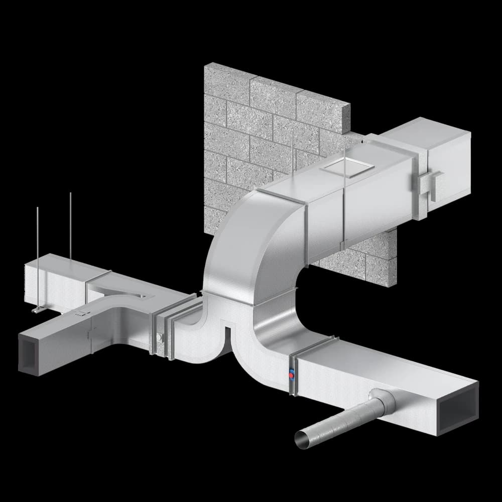3D configuration of the Kingspan KoolDuct pre-insulated duct system